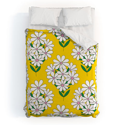 Jenean Morrison Daisy Bouquet Yellow Duvet Cover