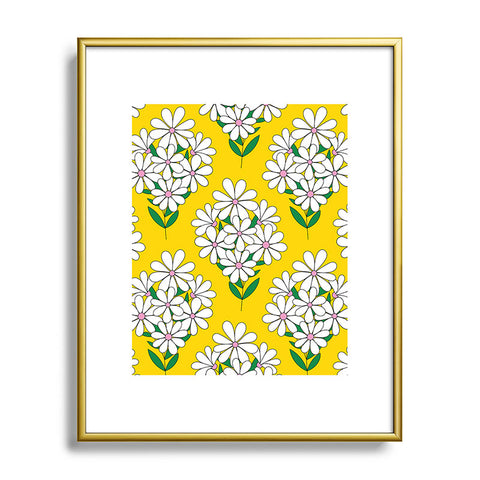Jenean Morrison Daisy Bouquet Yellow Metal Framed Art Print