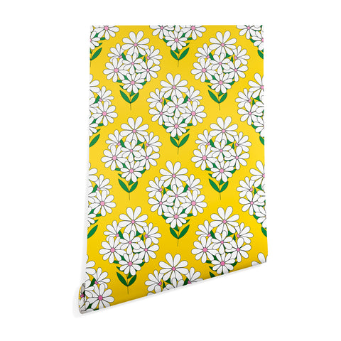 Jenean Morrison Daisy Bouquet Yellow Wallpaper