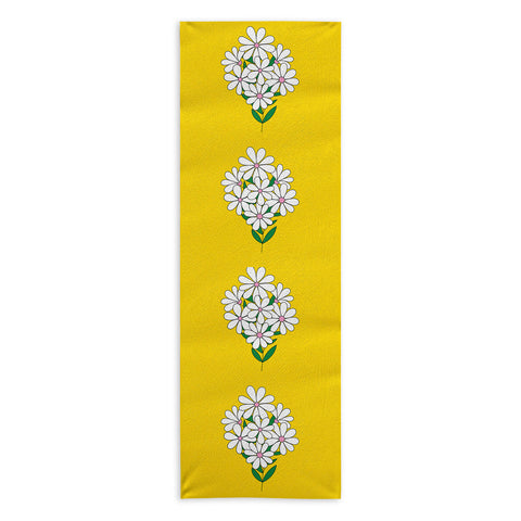 Jenean Morrison Daisy Bouquet Yellow Yoga Towel