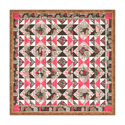 Jenean Morrison Fall Quilt Pink Square Tray