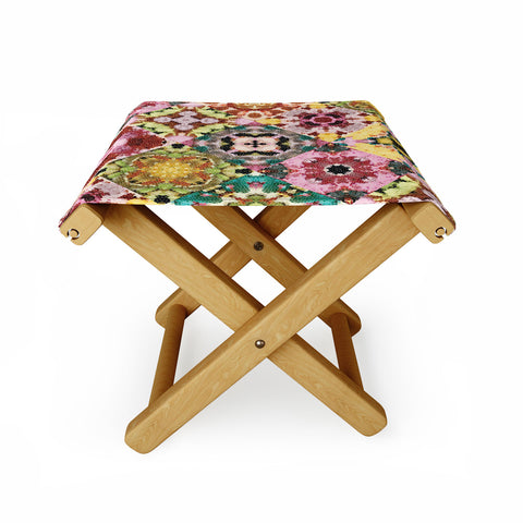 Jenean Morrison Floral Cross Stitch Folding Stool