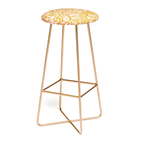 Jenean Morrison Floral Fair in Gold Bar Stool
