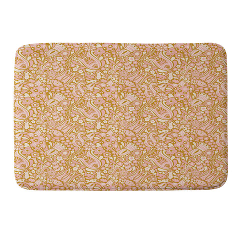 Jenean Morrison Floral Fair in Gold Memory Foam Bath Mat