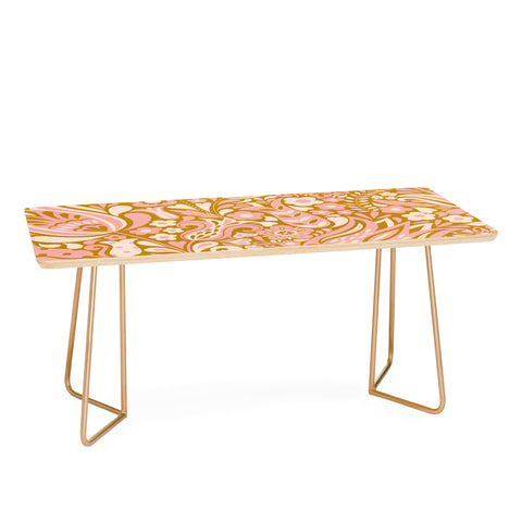 Jenean Morrison Floral Fair in Gold Coffee Table
