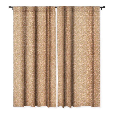 Jenean Morrison Floral Fair in Gold Blackout Window Curtain