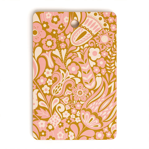 Jenean Morrison Floral Fair in Gold Cutting Board Rectangle