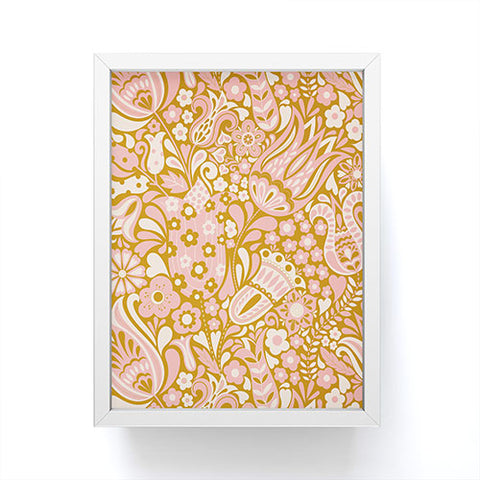Jenean Morrison Floral Fair in Gold Framed Mini Art Print
