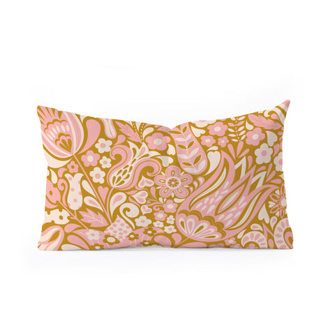 Jenean Morrison Floral Fair in Gold Oblong Throw Pillow