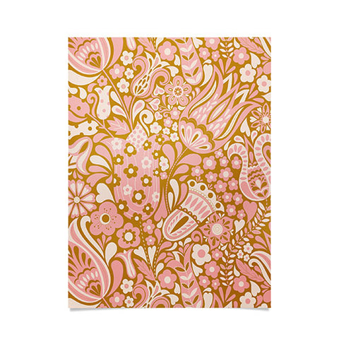 Jenean Morrison Floral Fair in Gold Poster