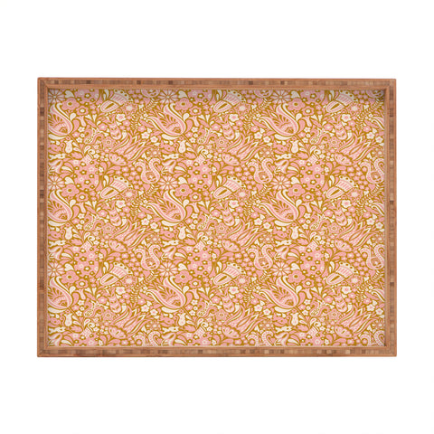 Jenean Morrison Floral Fair in Gold Rectangular Tray