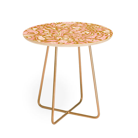 Jenean Morrison Floral Fair in Gold Round Side Table