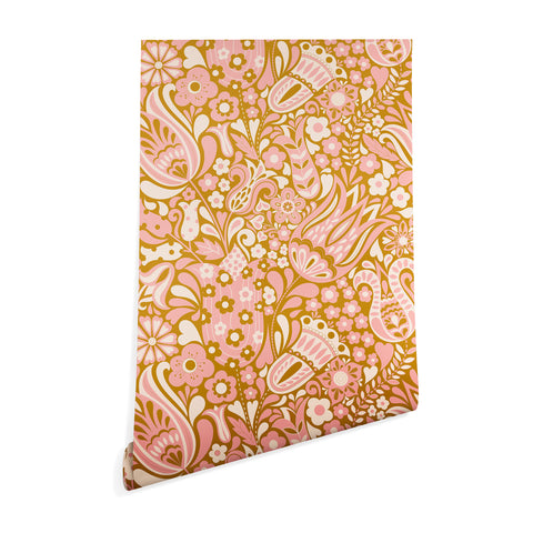 Jenean Morrison Floral Fair in Gold Wallpaper
