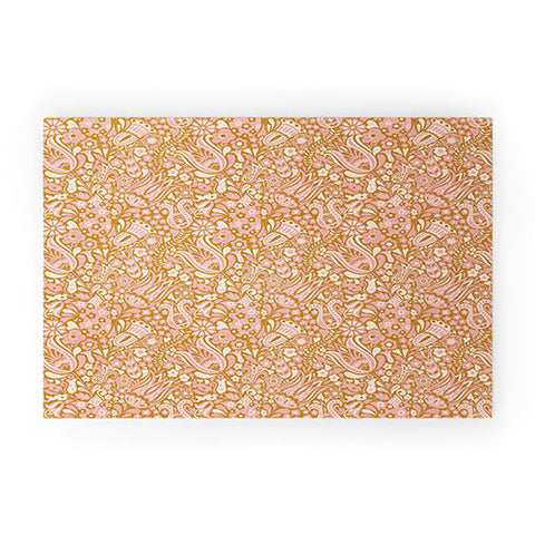 Jenean Morrison Floral Fair in Gold Welcome Mat