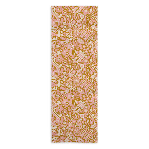 Jenean Morrison Floral Fair in Gold Yoga Towel
