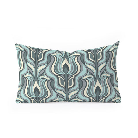 Jenean Morrison Floral Flame in Blue Oblong Throw Pillow