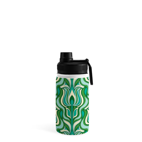 Jenean Morrison Floral Flame in Green Water Bottle