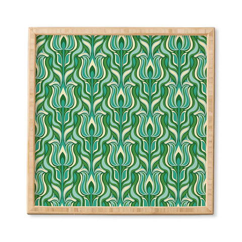 Jenean Morrison Floral Flame in Green Framed Wall Art