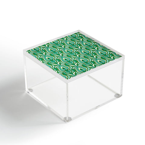 Jenean Morrison Floral Flame in Green Acrylic Box
