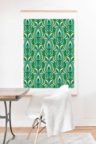Jenean Morrison Floral Flame in Green Art Print And Hanger