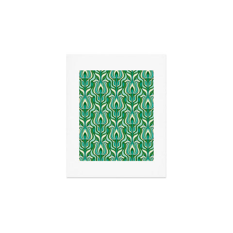 Jenean Morrison Floral Flame in Green Art Print