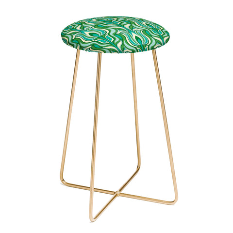 Jenean Morrison Floral Flame in Green Counter Stool