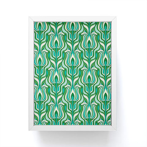 Jenean Morrison Floral Flame in Green Framed Mini Art Print