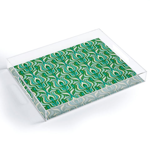 Jenean Morrison Floral Flame in Green Acrylic Tray
