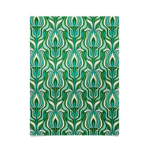 Jenean Morrison Floral Flame in Green Poster