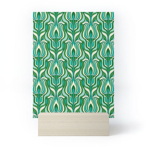 Jenean Morrison Floral Flame in Green Mini Art Print