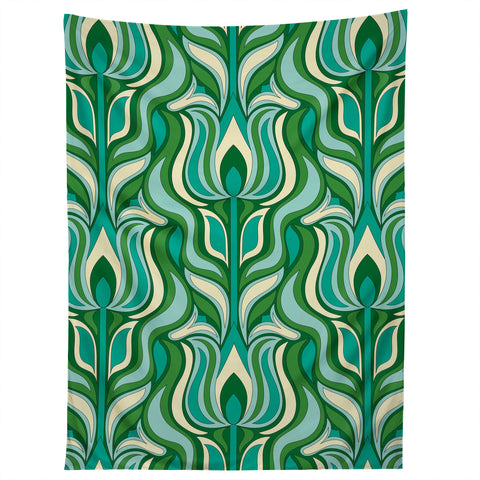 Jenean Morrison Floral Flame in Green Tapestry
