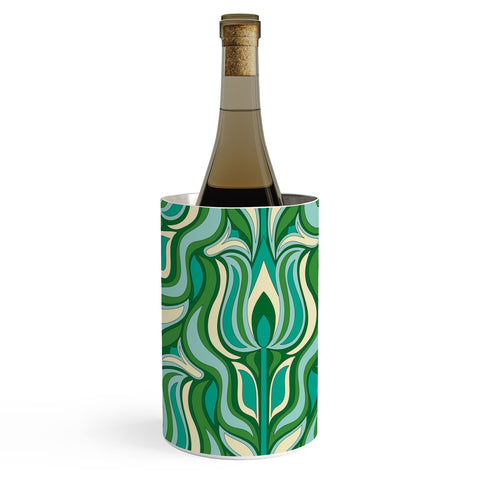 Jenean Morrison Floral Flame in Green Wine Chiller