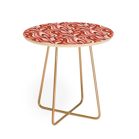 Jenean Morrison Floral Flame Round Side Table