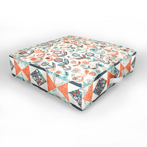 Jenean Morrison Floral Playground Outdoor Floor Cushion