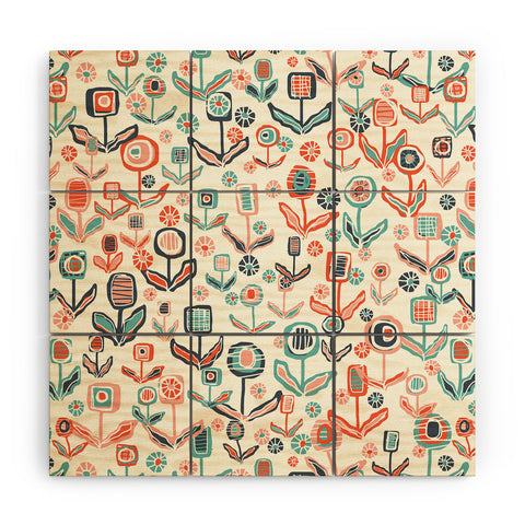 Jenean Morrison Floral Playground Wood Wall Mural