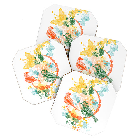 Jenean Morrison Flower and Flight Coaster Set