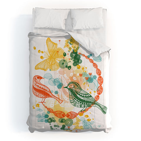 Jenean Morrison Flower and Flight Comforter