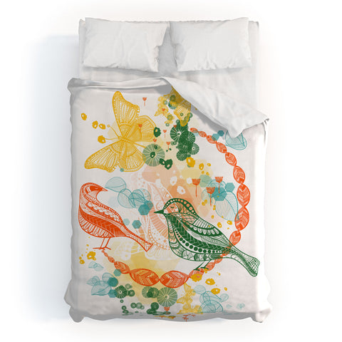 Jenean Morrison Flower and Flight Duvet Cover