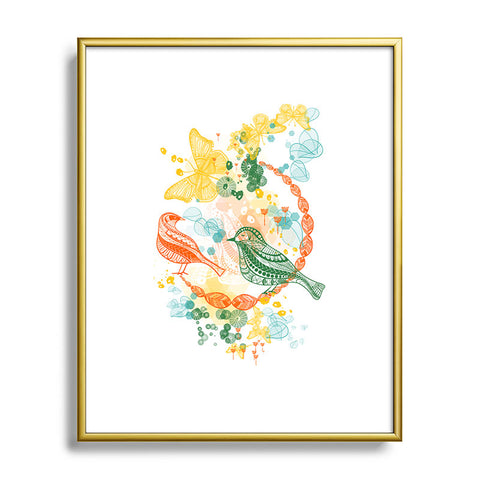 Jenean Morrison Flower and Flight Metal Framed Art Print
