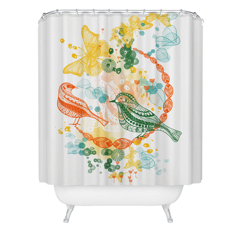Jenean Morrison Flower and Flight Shower Curtain