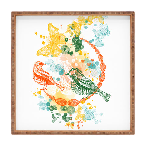 Jenean Morrison Flower and Flight Square Tray