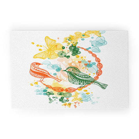Jenean Morrison Flower and Flight Welcome Mat