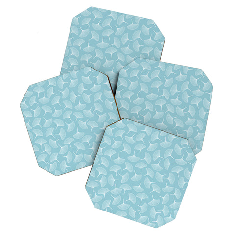 Jenean Morrison Ginkgo Away With Me Blue Coaster Set