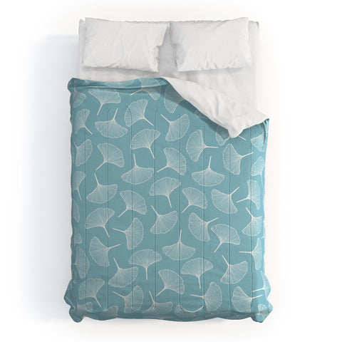 Jenean Morrison Ginkgo Away With Me Blue Comforter