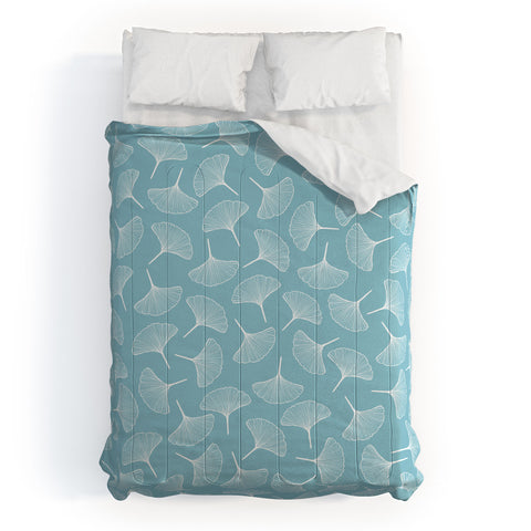 Jenean Morrison Ginkgo Away With Me Blue Comforter
