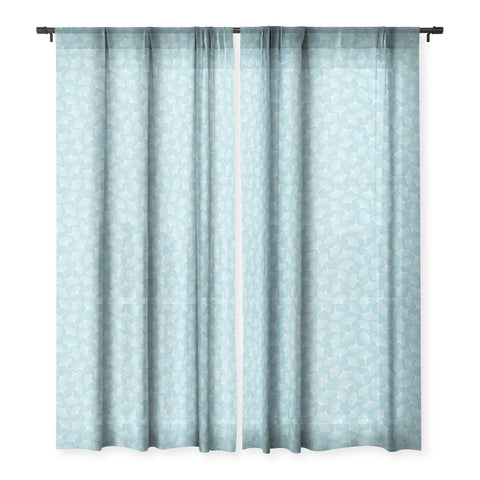 Jenean Morrison Ginkgo Away With Me Blue Sheer Window Curtain