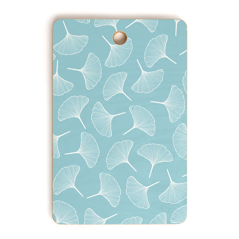Jenean Morrison Ginkgo Away With Me Blue Cutting Board Rectangle