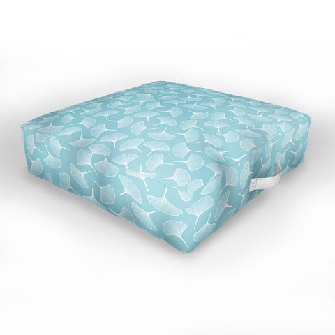 Jenean Morrison Ginkgo Away With Me Blue Outdoor Floor Cushion