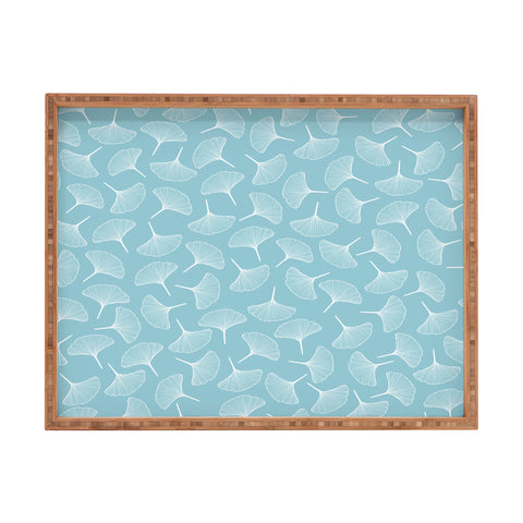 Jenean Morrison Ginkgo Away With Me Blue Rectangular Tray