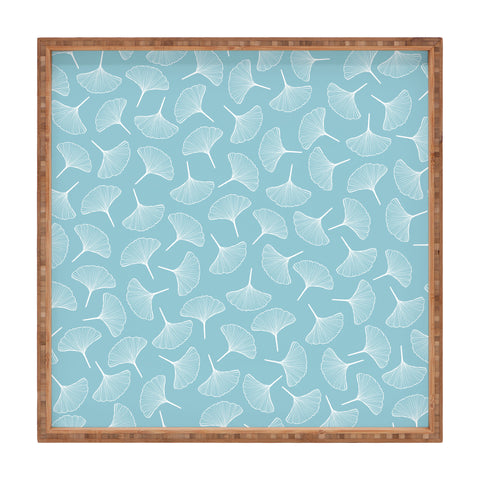 Jenean Morrison Ginkgo Away With Me Blue Square Tray